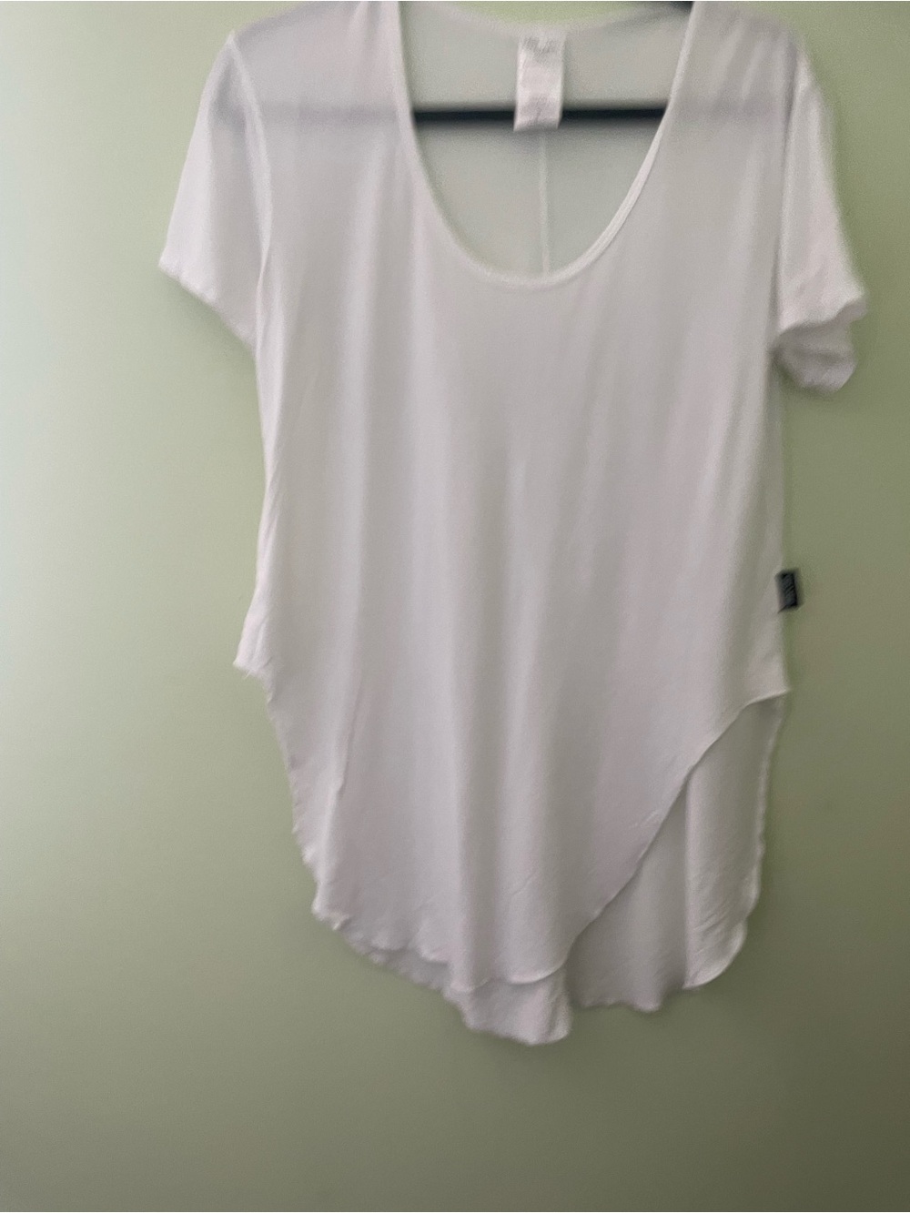 Women's Free Label White Scoop Neck Tunic Top T-Shirt size Small